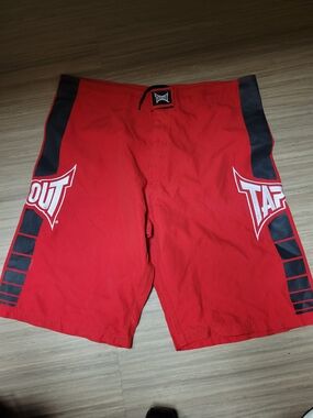 Tapout Red and Black Athletic Fight Shorts